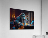 Cello playing gorilla with gold Acrylic Print