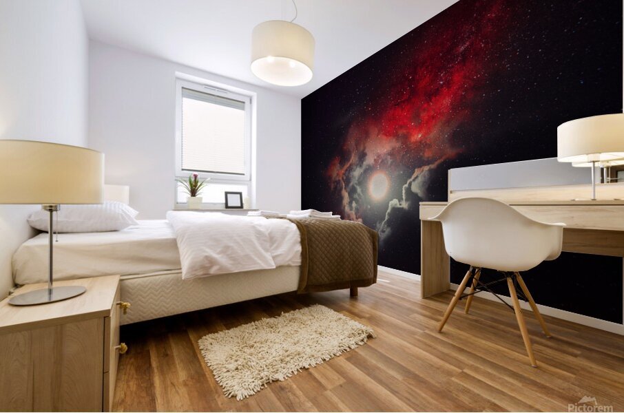Red Moon Sky Mural print