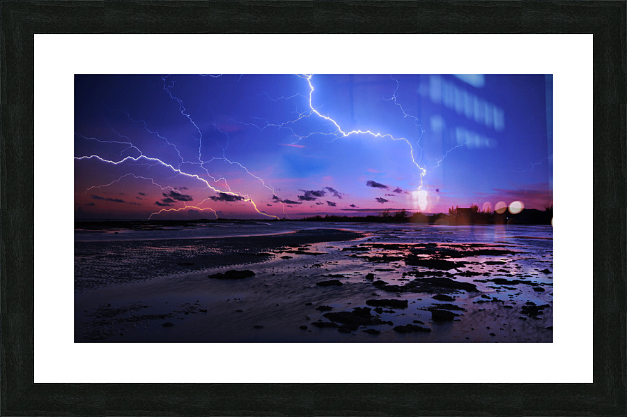 Pink Lightning Picture Frame print