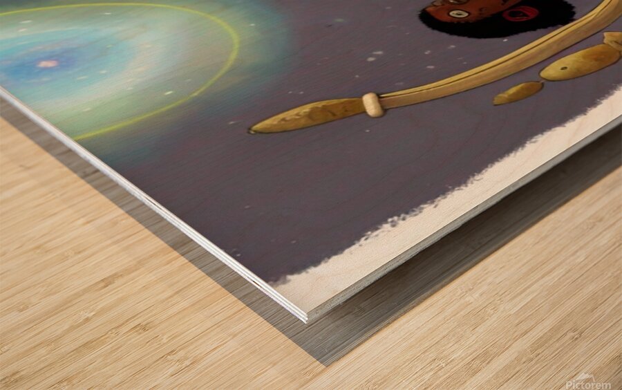 The World Exists in Books 4 Wood print