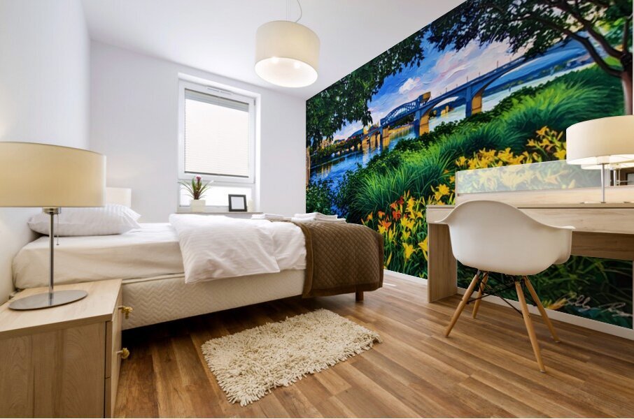 Flowers On The River Mural print