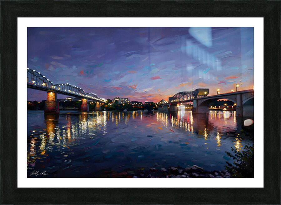 Between The Bridges Picture Frame print