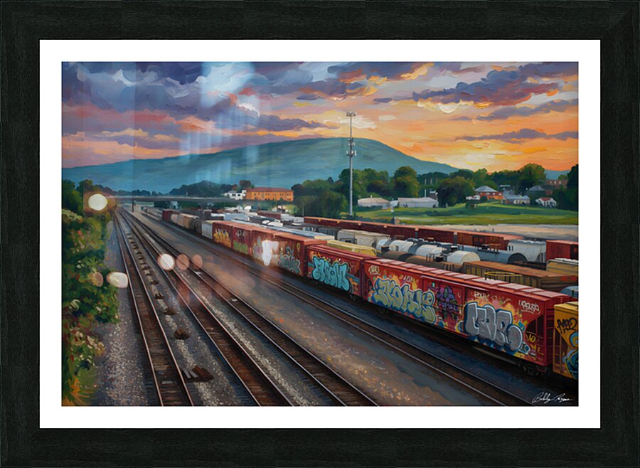 Train Yard Picture Frame print