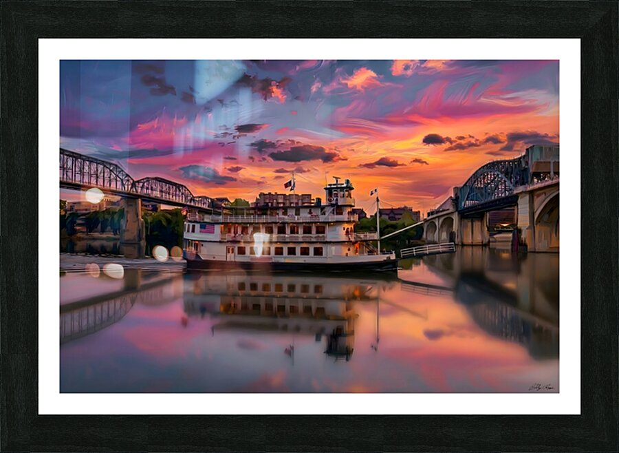 Sunset Cruise On The River Picture Frame print