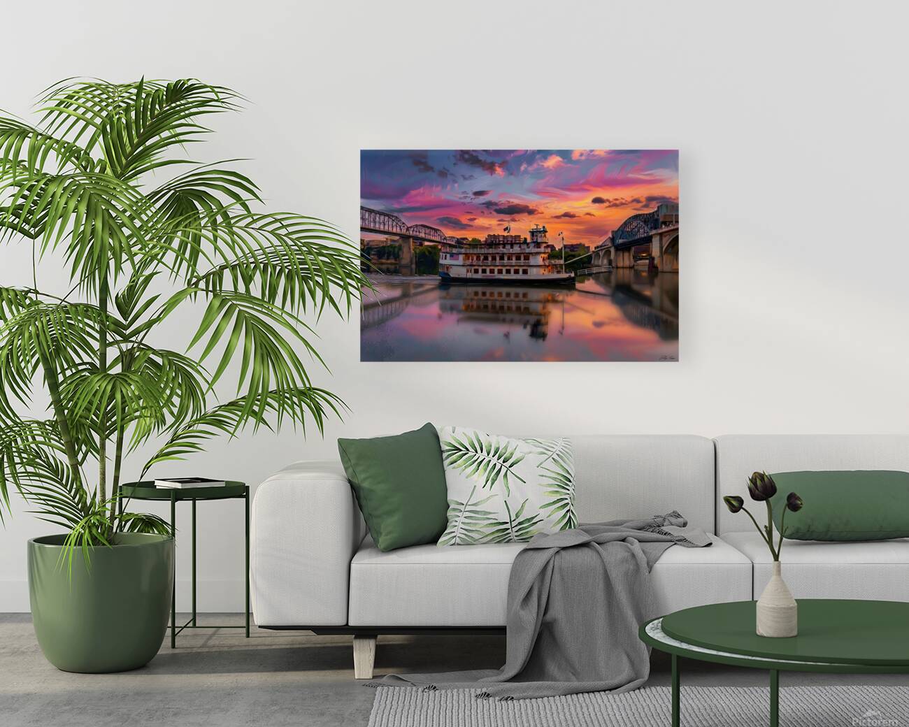 Sunset Cruise On The River Reproduction