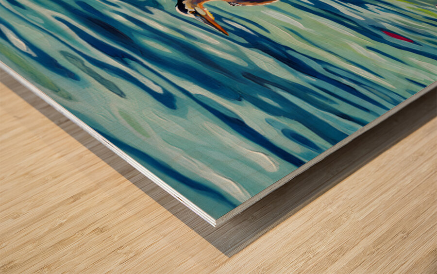 Great Blue Heron Wood print