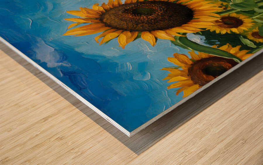 Sunflower Wood print