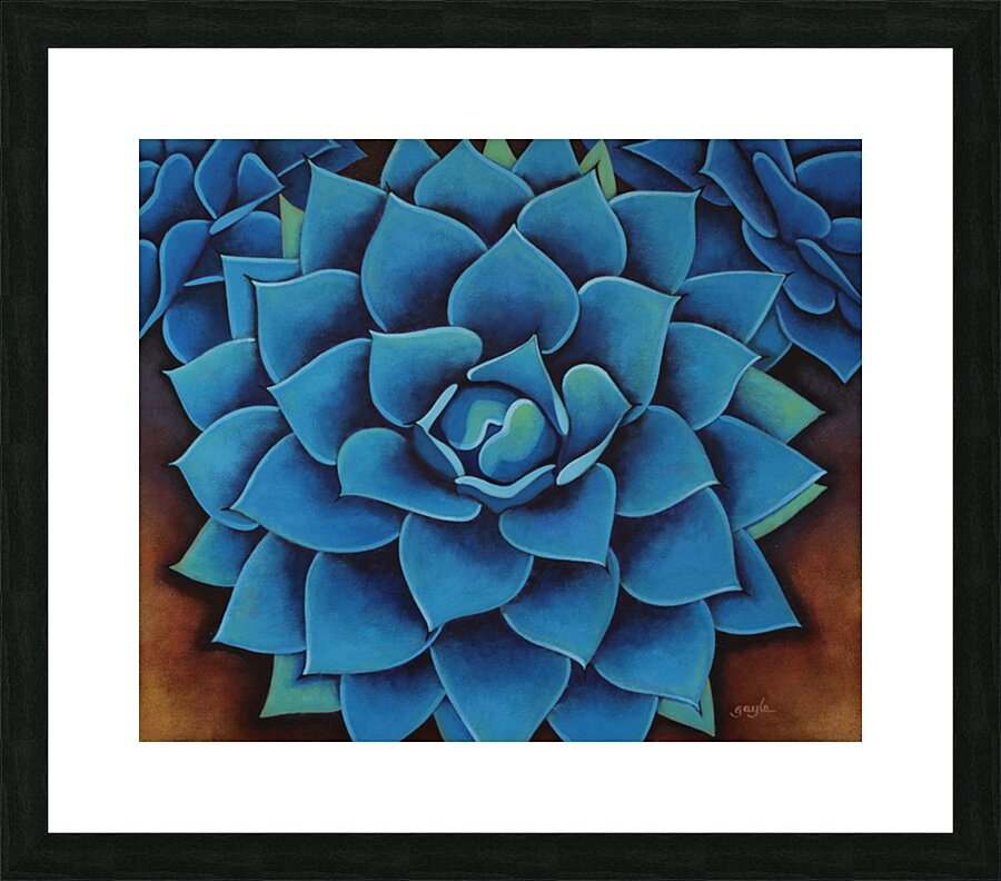 Succulent Blues Picture Frame print