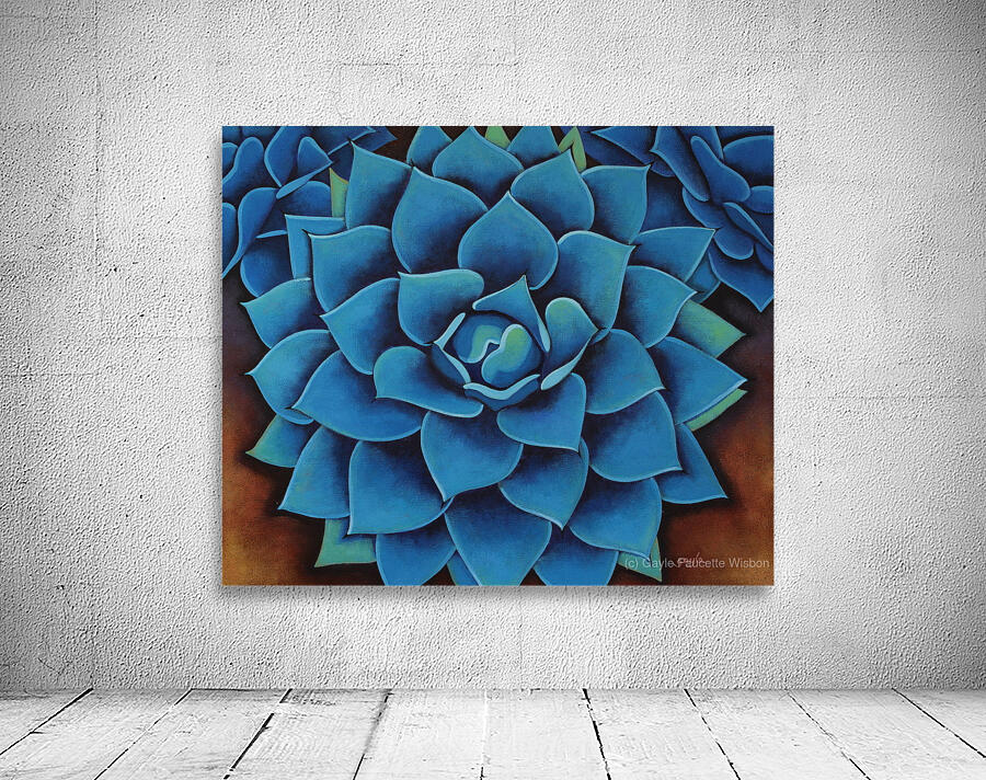Succulent Blues Wall Preview