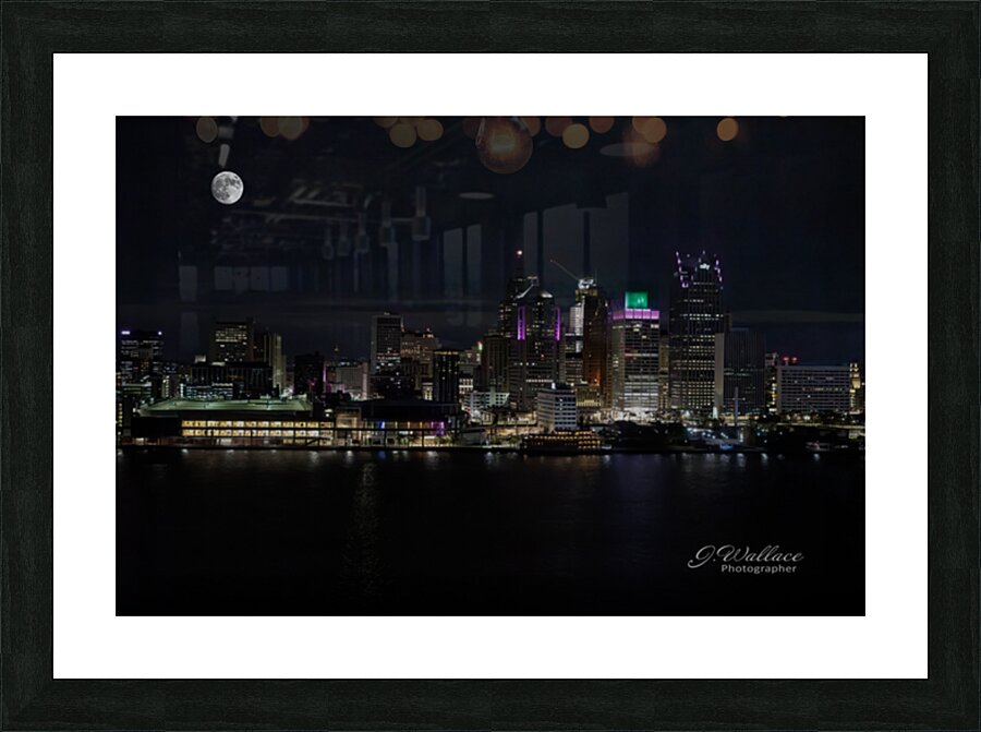 Moon over Detroit Picture Frame print