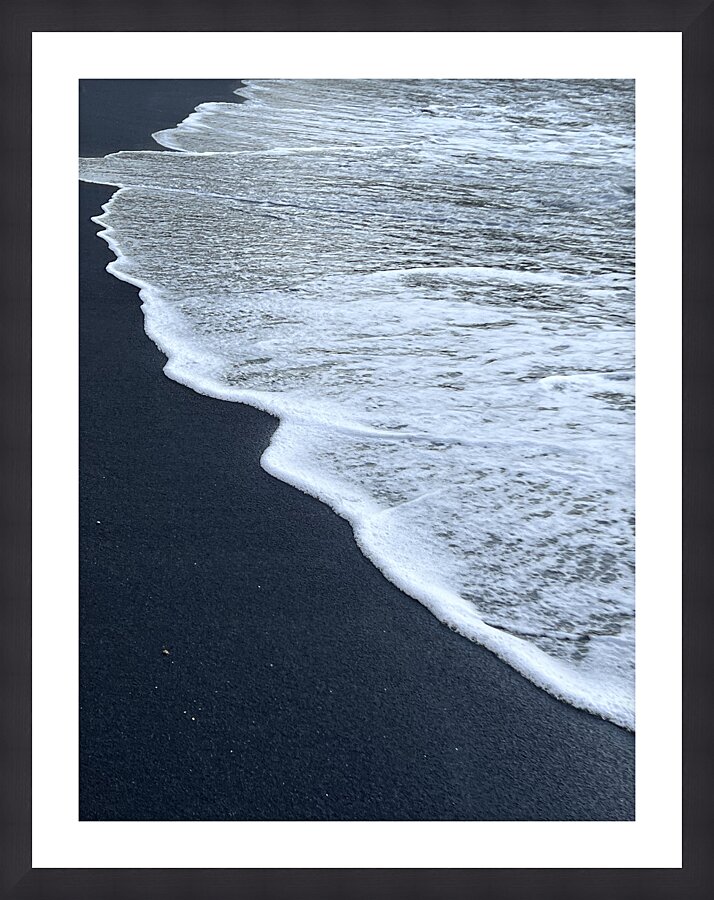 Black Sand : White Wave Picture Frame print