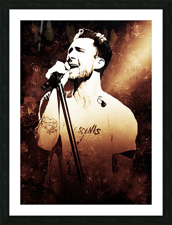 Adam Levine Grungeart Picture Frame print