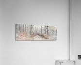 Stacked Logs in Forest Acrylic Print