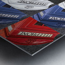 Multi-Coloured Telephone Boxes Metal print