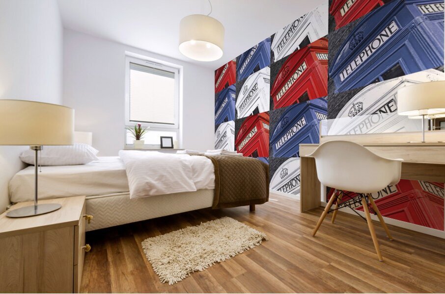 Multi-Coloured Telephone Boxes Mural print