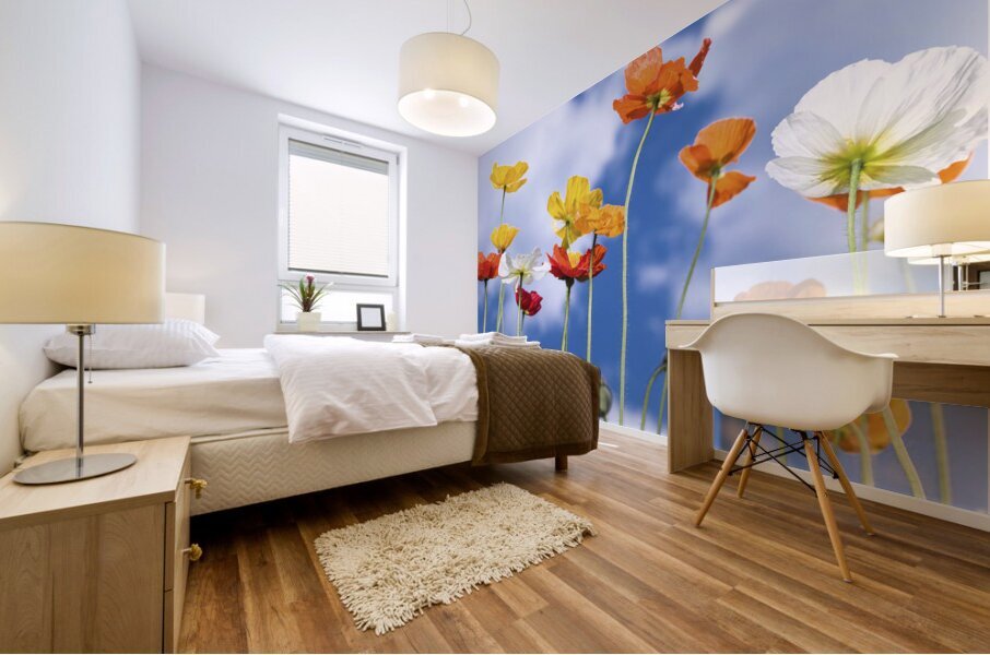 Blue Sky Bouquet Mural print