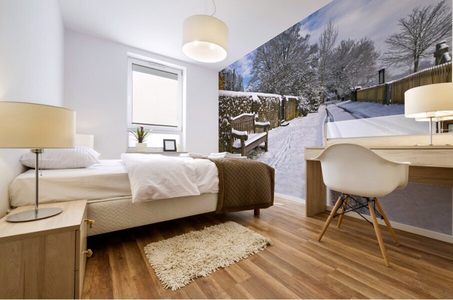 Winter Bench Mural print