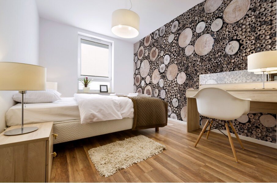 Circular Wood Array Mural print