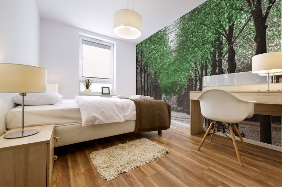White Green Mural print