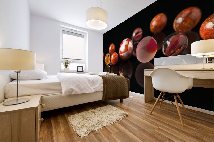 Marbles on black Mural print