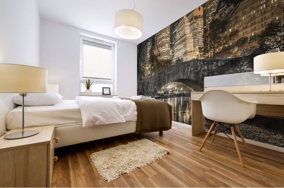 Evening view of Central Park in New York City Mural print