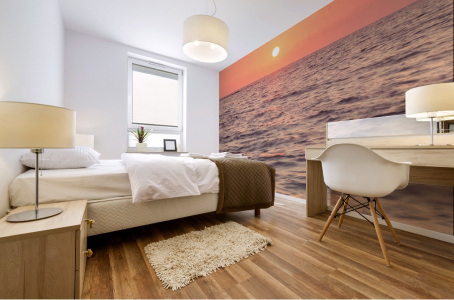 Sunset on the beach Mural print