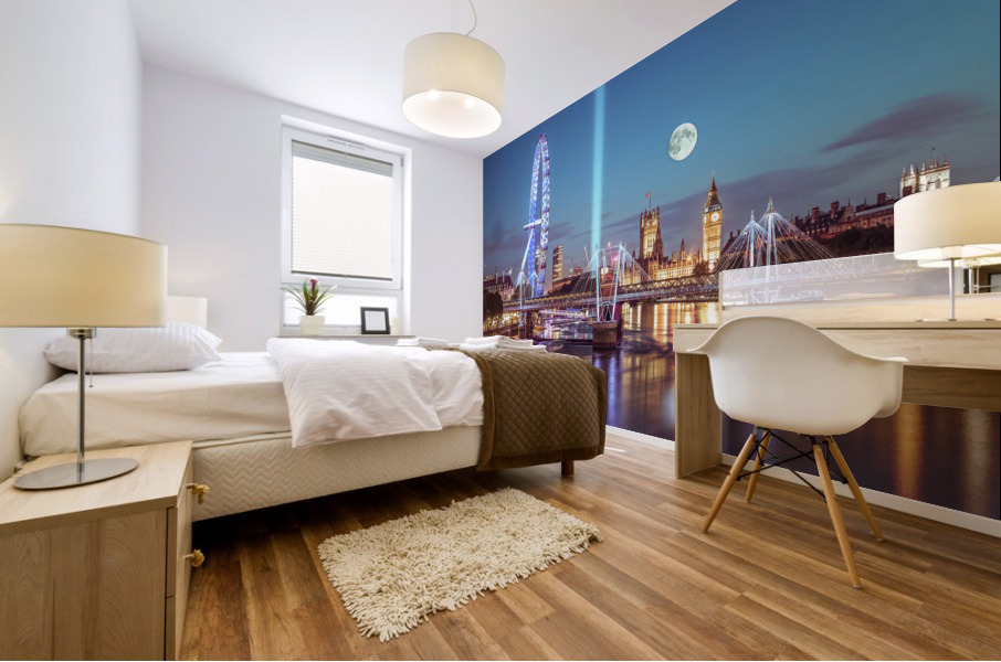 London skyline across the river Mural print
