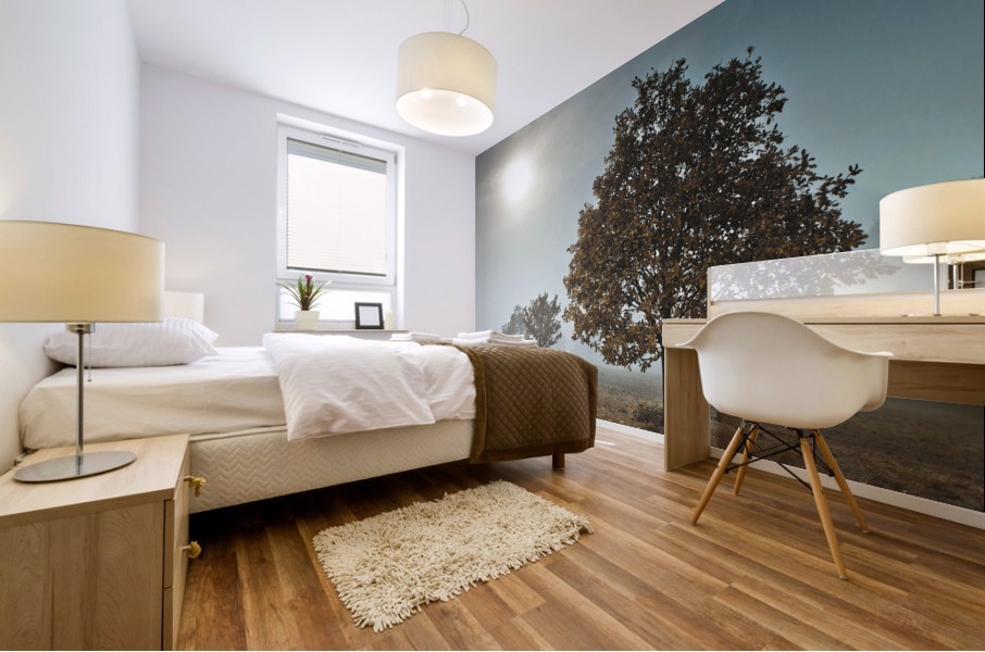 Trees in the Mist Mural print