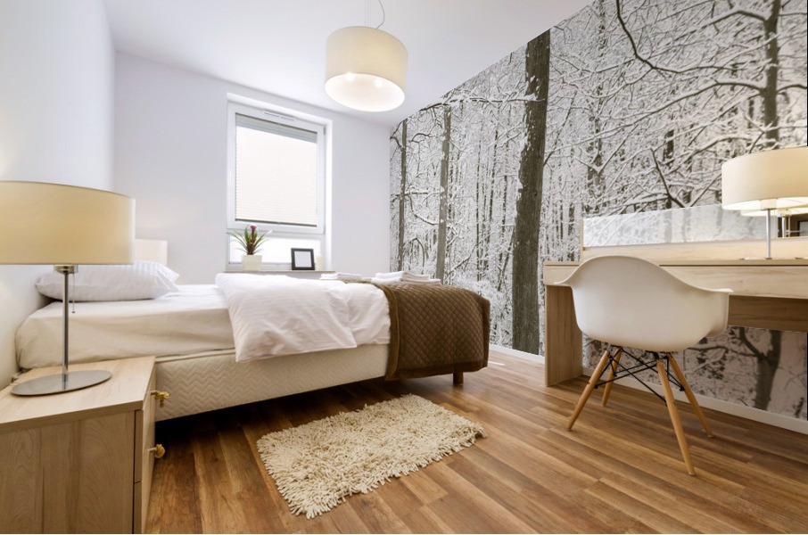Snowy forest Mural print
