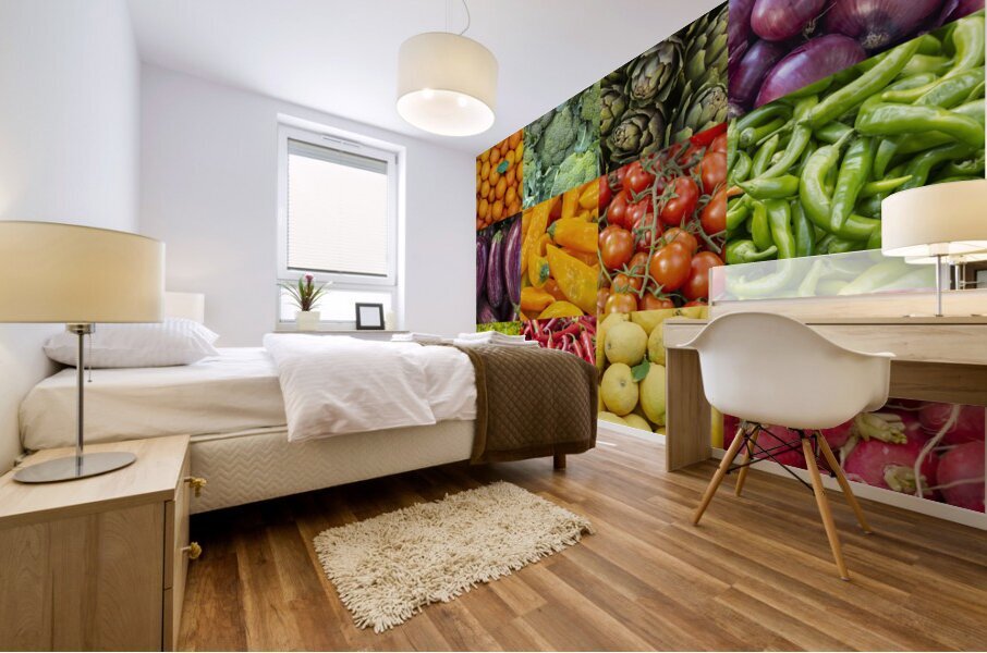 Fruit and Veg Collage Mural print
