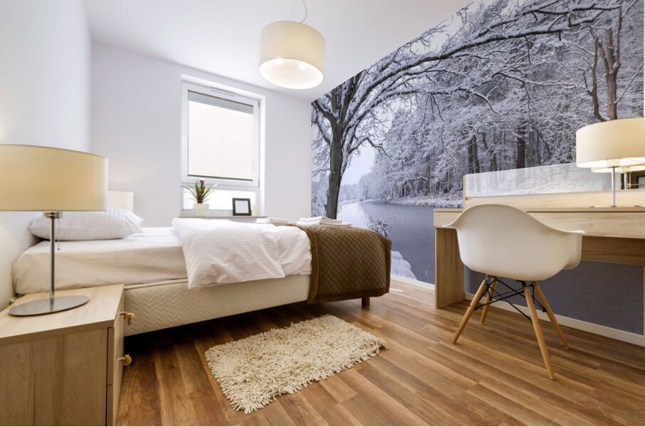 Oak tree and umbrella Mural print