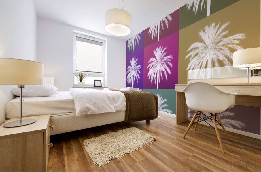 Colourful Palms Mural print