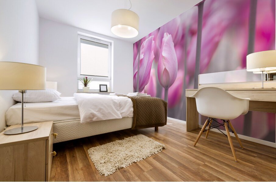 Pink Tulips Mural print