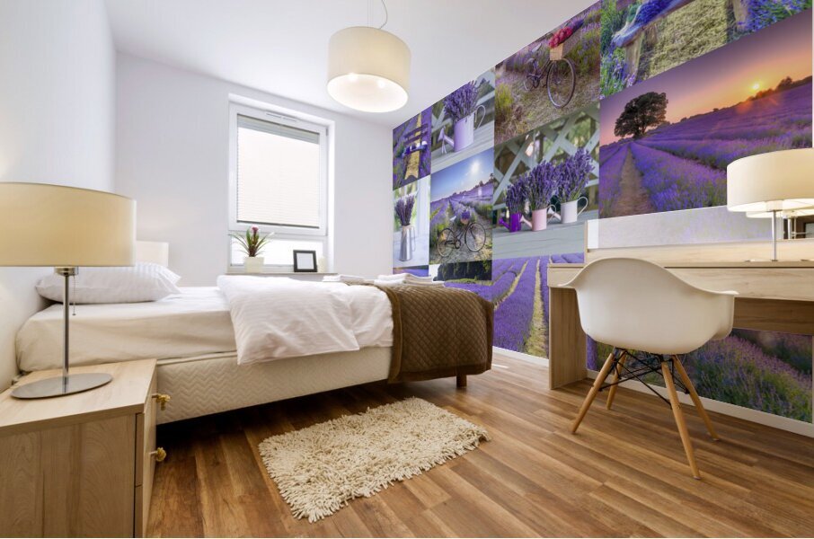 Lavender Collage Mural print