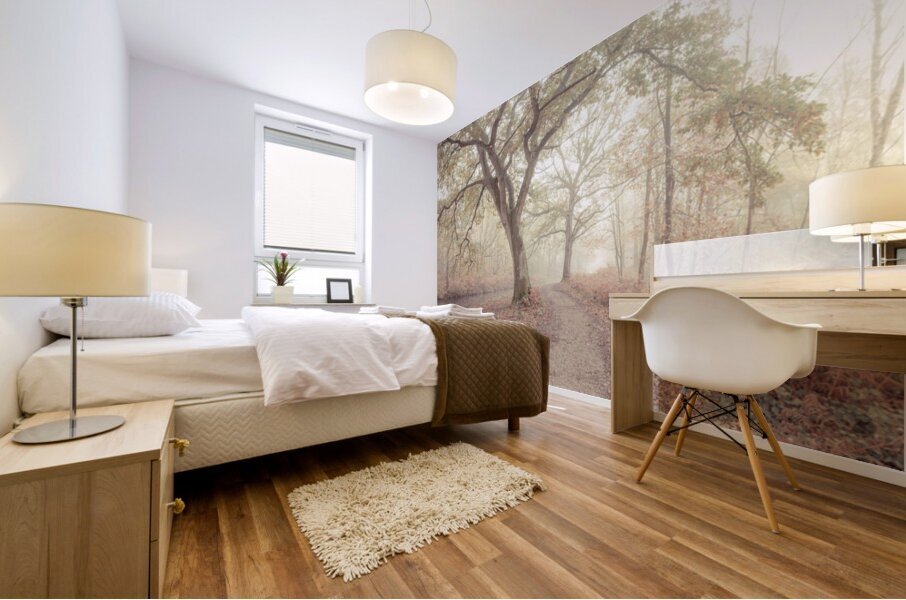 Misty forest Mural print