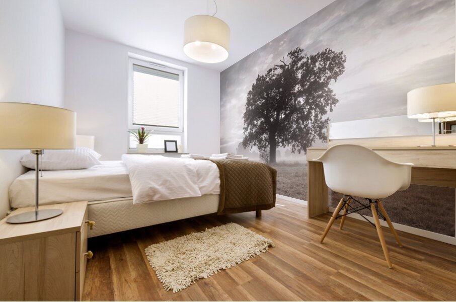 Tree at sunrise Mural print