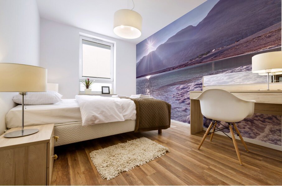 Sunset at the dead sea Mural print