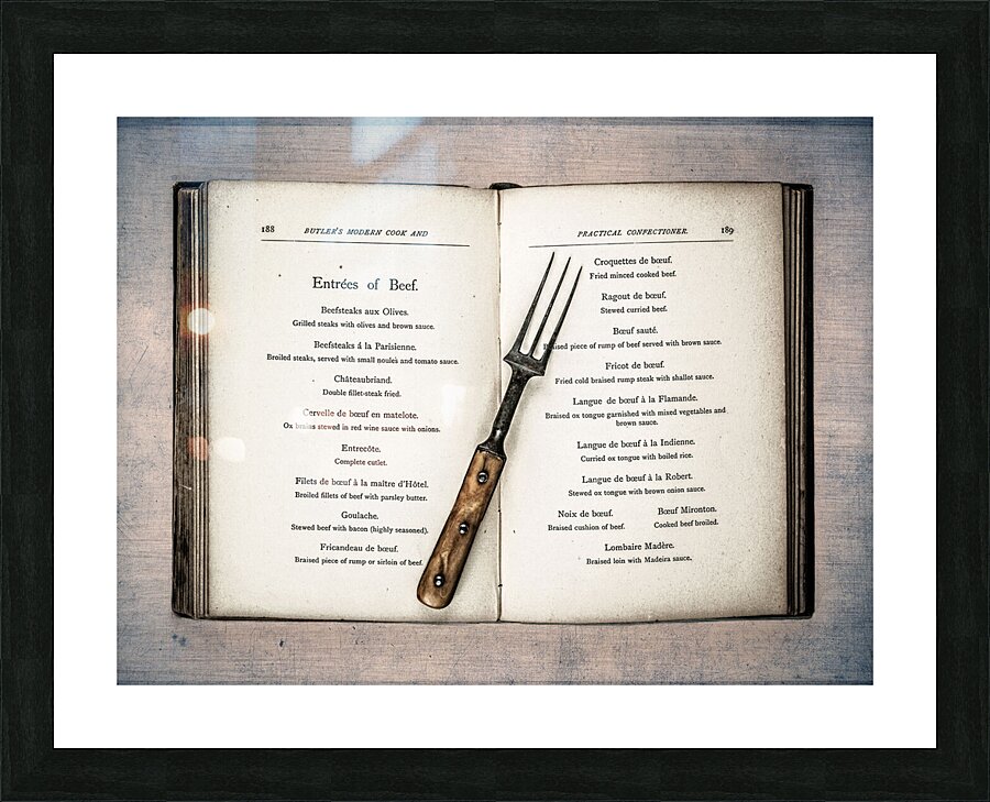 Old cookery book Picture Frame print