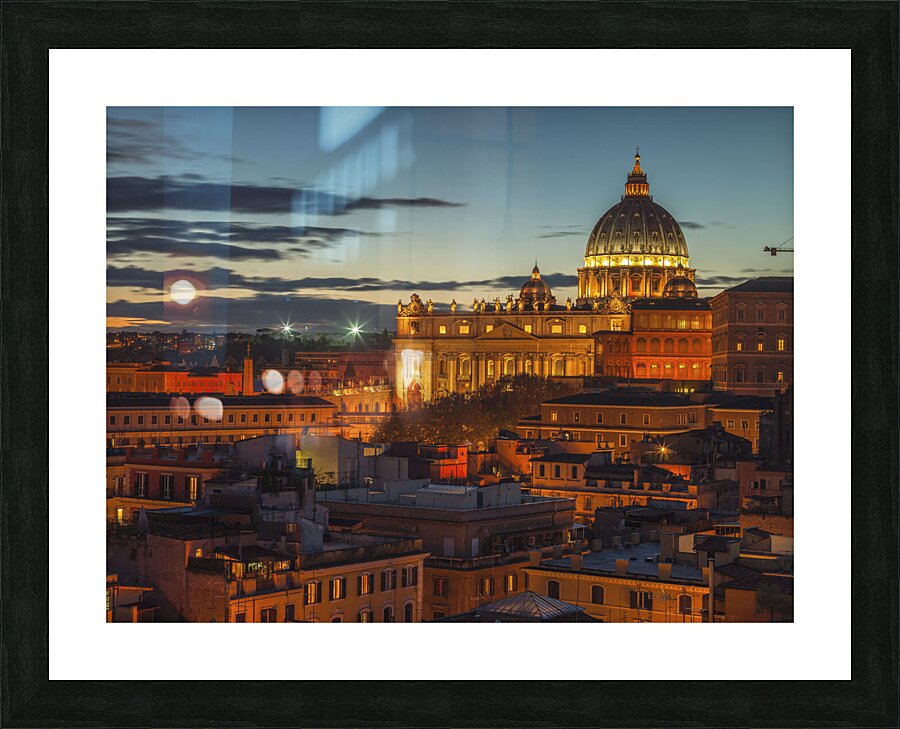 Vatican city at night Picture Frame print