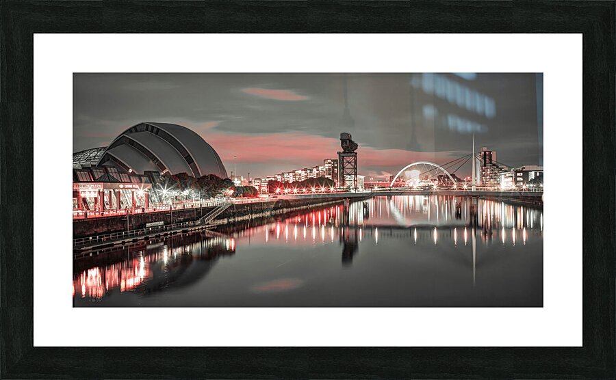 Glasgow Night Picture Frame print