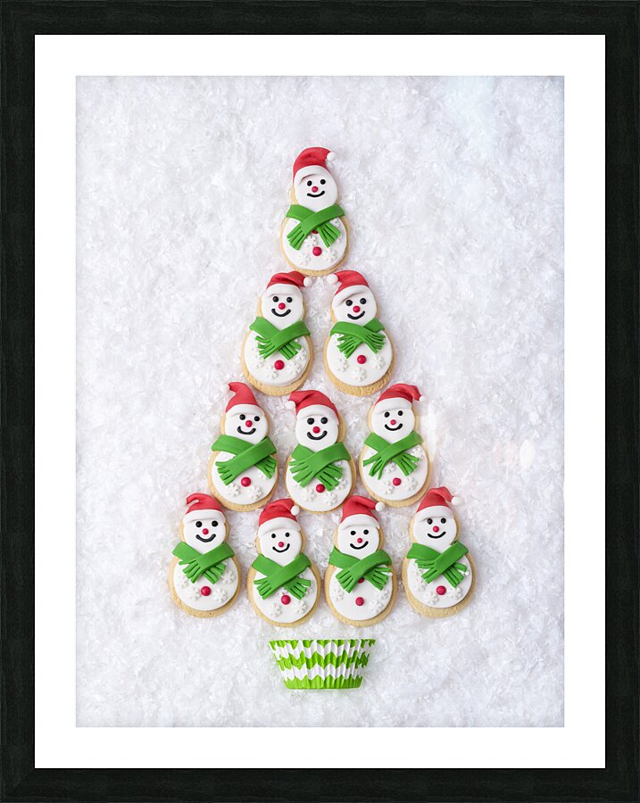 Snowmen Biscuits Picture Frame print