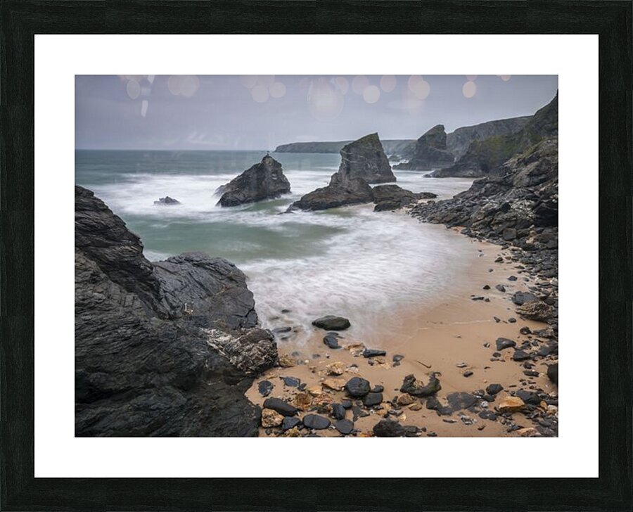Bedruthan Steps beach Cornwall Picture Frame print