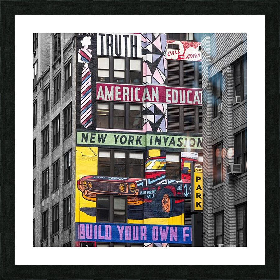 Advertisements on Buildings Picture Frame print