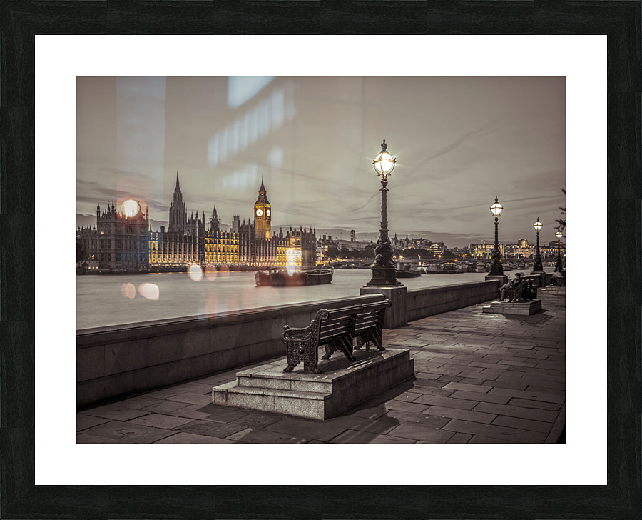 Embankment Bench Picture Frame print