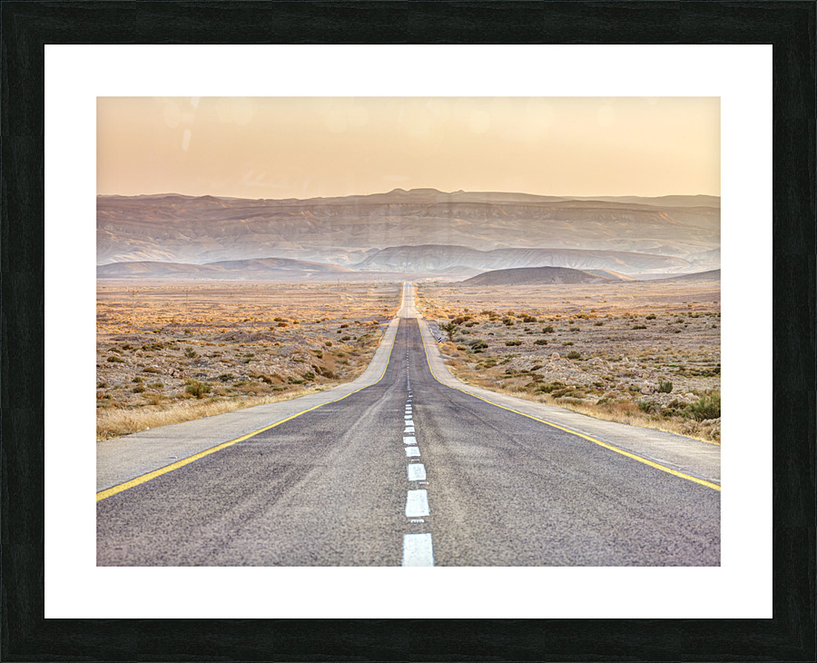 Highway through desert Picture Frame print