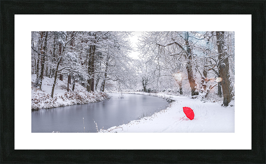Snowy Canal Picture Frame print