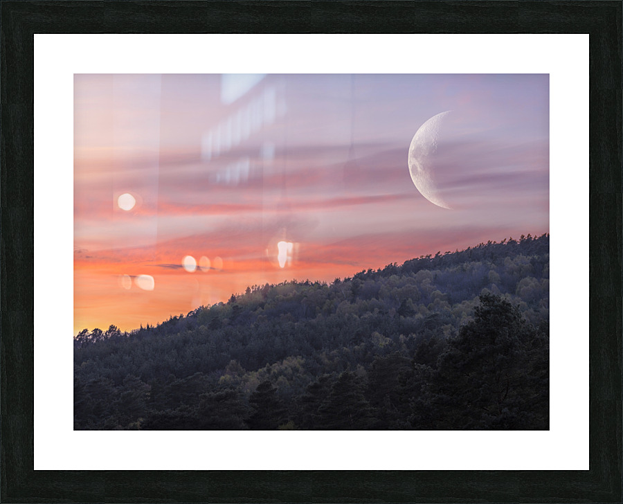 Moon Sunset Hillside Picture Frame print