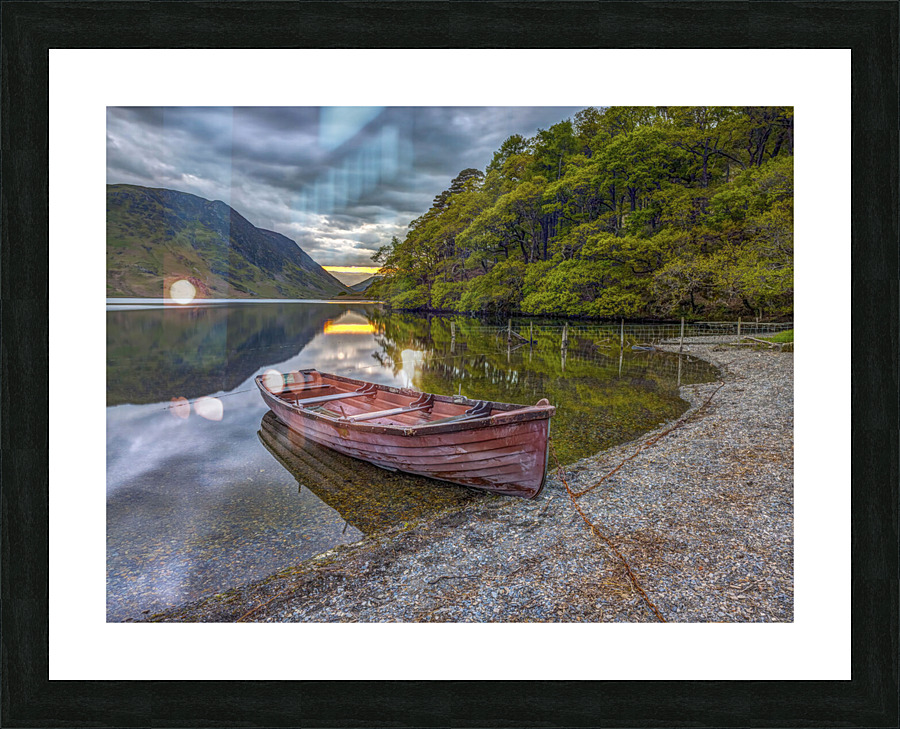 Moored Boat Picture Frame print