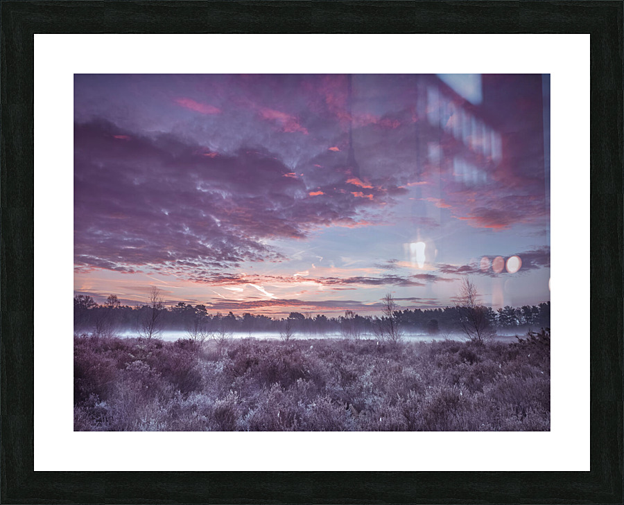 Meadow under cloudscape Picture Frame print