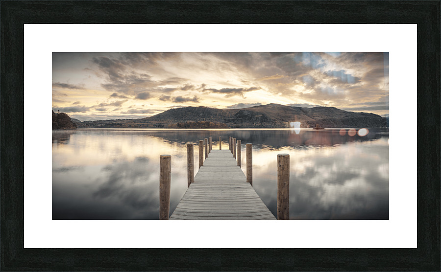 Derwentwater pier Picture Frame print